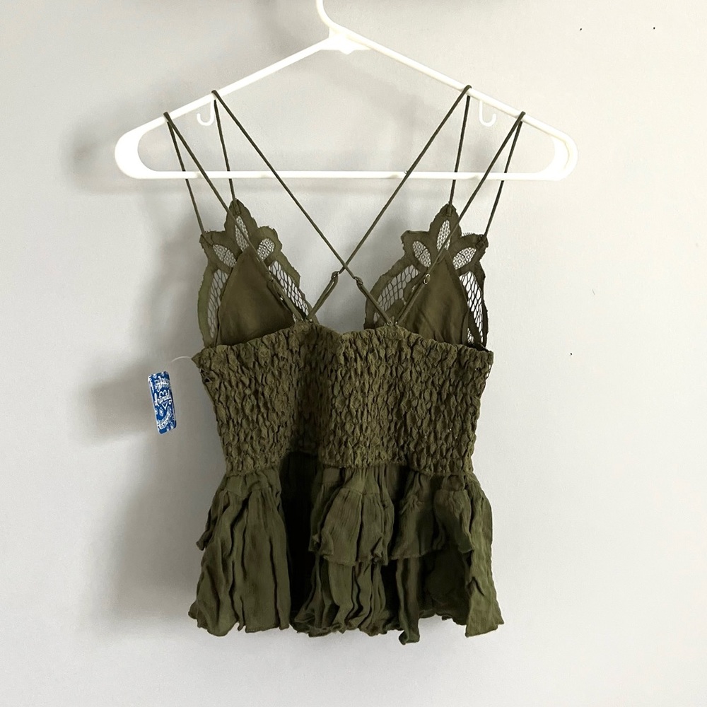 🌻🚨🆕FREE PEOPLE🚨 ADELLA CAMI TANK-Olive Sparrow Color-Sizes Small & Medium - Picture 12 of 15